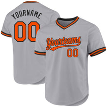Load image into Gallery viewer, Custom Gray Orange-Black Authentic Throwback Baseball Jersey