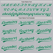 Load image into Gallery viewer, Custom Gray Kelly Green-White Authentic Throwback Baseball Jersey