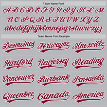 Load image into Gallery viewer, Custom Gray Maroon-White Authentic Throwback Baseball Jersey