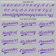 Load image into Gallery viewer, Custom Gray Purple-White Authentic Throwback Baseball Jersey