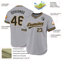 Load image into Gallery viewer, Custom Gray Black-Old Gold Authentic Throwback Baseball Jersey