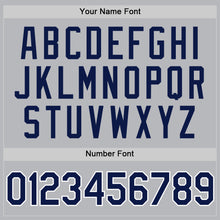 Load image into Gallery viewer, Custom Gray Navy-White Authentic Throwback Baseball Jersey