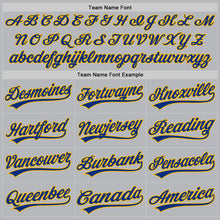 Load image into Gallery viewer, Custom Gray Royal-Gold Authentic Throwback Baseball Jersey
