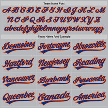 Load image into Gallery viewer, Custom Gray Royal-Orange Authentic Throwback Baseball Jersey
