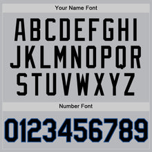 Load image into Gallery viewer, Custom Gray Black-Blue Authentic Throwback Baseball Jersey