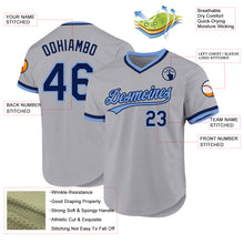 Load image into Gallery viewer, Custom Gray Navy-Light Blue Authentic Throwback Baseball Jersey