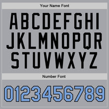 Load image into Gallery viewer, Custom Gray Light Blue-Black Authentic Throwback Basketball Jersey