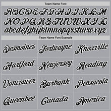 Load image into Gallery viewer, Custom Gray Black-White Authentic Throwback Basketball Jersey