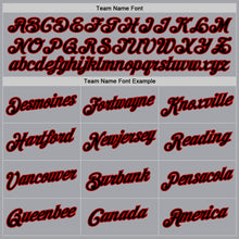 Load image into Gallery viewer, Custom Gray Black-Red Authentic Throwback Basketball Jersey