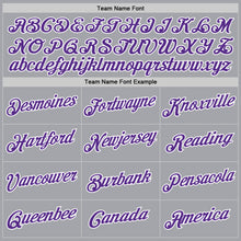 Load image into Gallery viewer, Custom Gray Purple-White Authentic Throwback Basketball Jersey