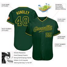Load image into Gallery viewer, Custom Green Green-Gold Authentic Baseball Jersey