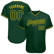 Load image into Gallery viewer, Custom Green Green-Gold Authentic Baseball Jersey