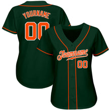 Load image into Gallery viewer, Custom Green Orange-White Authentic Baseball Jersey