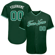 Load image into Gallery viewer, Custom Green Kelly Green-White Authentic Baseball Jersey