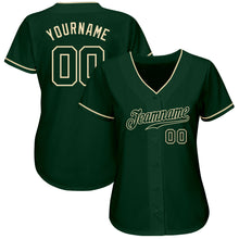 Load image into Gallery viewer, Custom Green Green-Cream Authentic Baseball Jersey