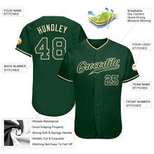 Load image into Gallery viewer, Custom Green Green-Cream Authentic Baseball Jersey