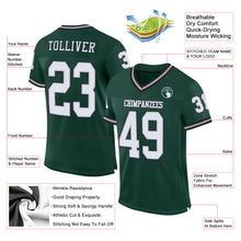Load image into Gallery viewer, Custom Green White-Gray Mesh Authentic Throwback Football Jersey