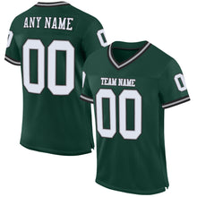 Load image into Gallery viewer, Custom Green White-Gray Mesh Authentic Throwback Football Jersey