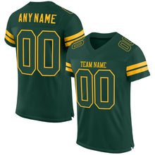 Load image into Gallery viewer, Custom Green Green-Gold Mesh Authentic Football Jersey