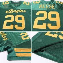 Load image into Gallery viewer, Custom Green Gold Mesh Authentic Football Jersey