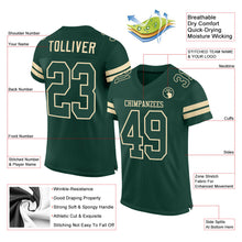 Load image into Gallery viewer, Custom Green Green-Cream Mesh Authentic Football Jersey