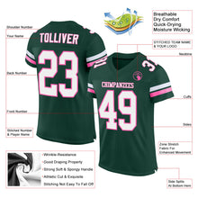 Load image into Gallery viewer, Custom Green White-Pink Mesh Authentic Football Jersey