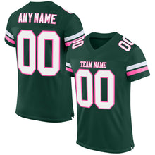 Load image into Gallery viewer, Custom Green White-Pink Mesh Authentic Football Jersey