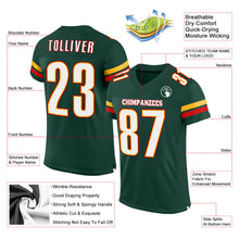 Load image into Gallery viewer, Custom Green White-Red Mesh Authentic Football Jersey