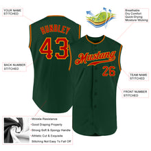 Load image into Gallery viewer, Custom Green Red-Gold Authentic Sleeveless Baseball Jersey