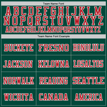 Load image into Gallery viewer, Custom Green Red-Black Mesh Authentic Throwback Football Jersey