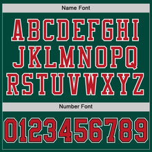 Load image into Gallery viewer, Custom Green Red-Black Mesh Authentic Throwback Football Jersey