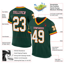 Load image into Gallery viewer, Custom Green White-Red Mesh Authentic Throwback Football Jersey