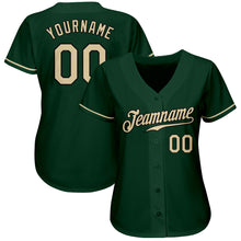 Load image into Gallery viewer, Custom Green Cream-Black Authentic Baseball Jersey