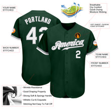 Load image into Gallery viewer, Custom Green White-Gray Authentic Baseball Jersey