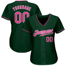 Load image into Gallery viewer, Custom Green Pink-White Authentic Baseball Jersey