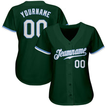 Load image into Gallery viewer, Custom Green White-Light Blue Authentic Baseball Jersey