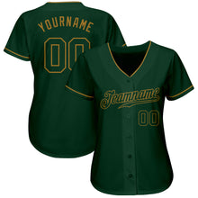 Load image into Gallery viewer, Custom Green Green-Old Gold Authentic Baseball Jersey