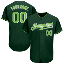 Load image into Gallery viewer, Custom Green Neon Green-White Authentic Baseball Jersey
