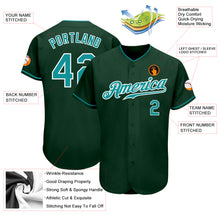 Load image into Gallery viewer, Custom Green Teal-White Authentic Baseball Jersey