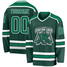 Load image into Gallery viewer, Custom Green Kelly Green-White Hockey Jersey