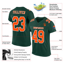 Load image into Gallery viewer, Custom Green Orange-White Mesh Authentic Football Jersey