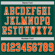 Load image into Gallery viewer, Custom Green Orange-White Mesh Authentic Football Jersey