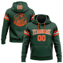 Load image into Gallery viewer, Custom Stitched Green Orange-White Football Pullover Sweatshirt Hoodie