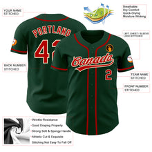 Load image into Gallery viewer, Custom Green Red-Cream Authentic Baseball Jersey