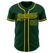 Load image into Gallery viewer, Custom Green Green-Gold Authentic Baseball Jersey