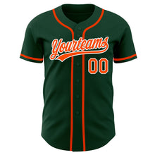 Load image into Gallery viewer, Custom Green Orange-White Authentic Baseball Jersey