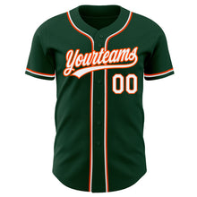 Load image into Gallery viewer, Custom Green White-Orange Authentic Baseball Jersey