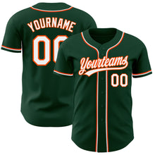 Load image into Gallery viewer, Custom Green White-Orange Authentic Baseball Jersey