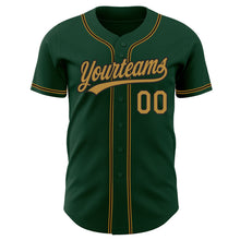 Load image into Gallery viewer, Custom Green Old Gold-Black Authentic Baseball Jersey
