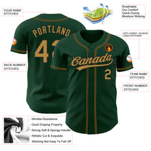 Load image into Gallery viewer, Custom Green Old Gold-Black Authentic Baseball Jersey
